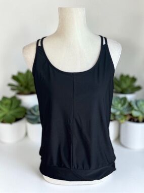 Daytrip Black Double-Strap Scoop Tank
